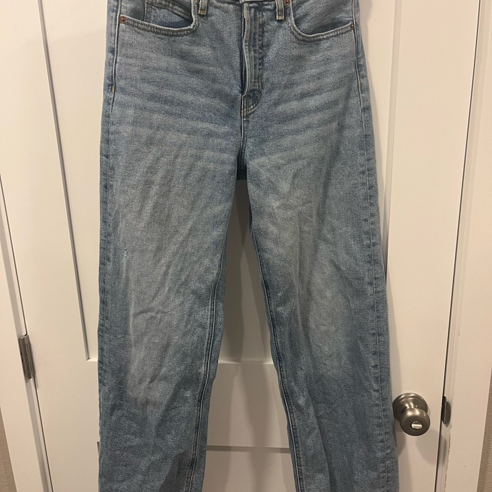 Old Navy Sky-Hi Wide Leg Jeans in Light Blue